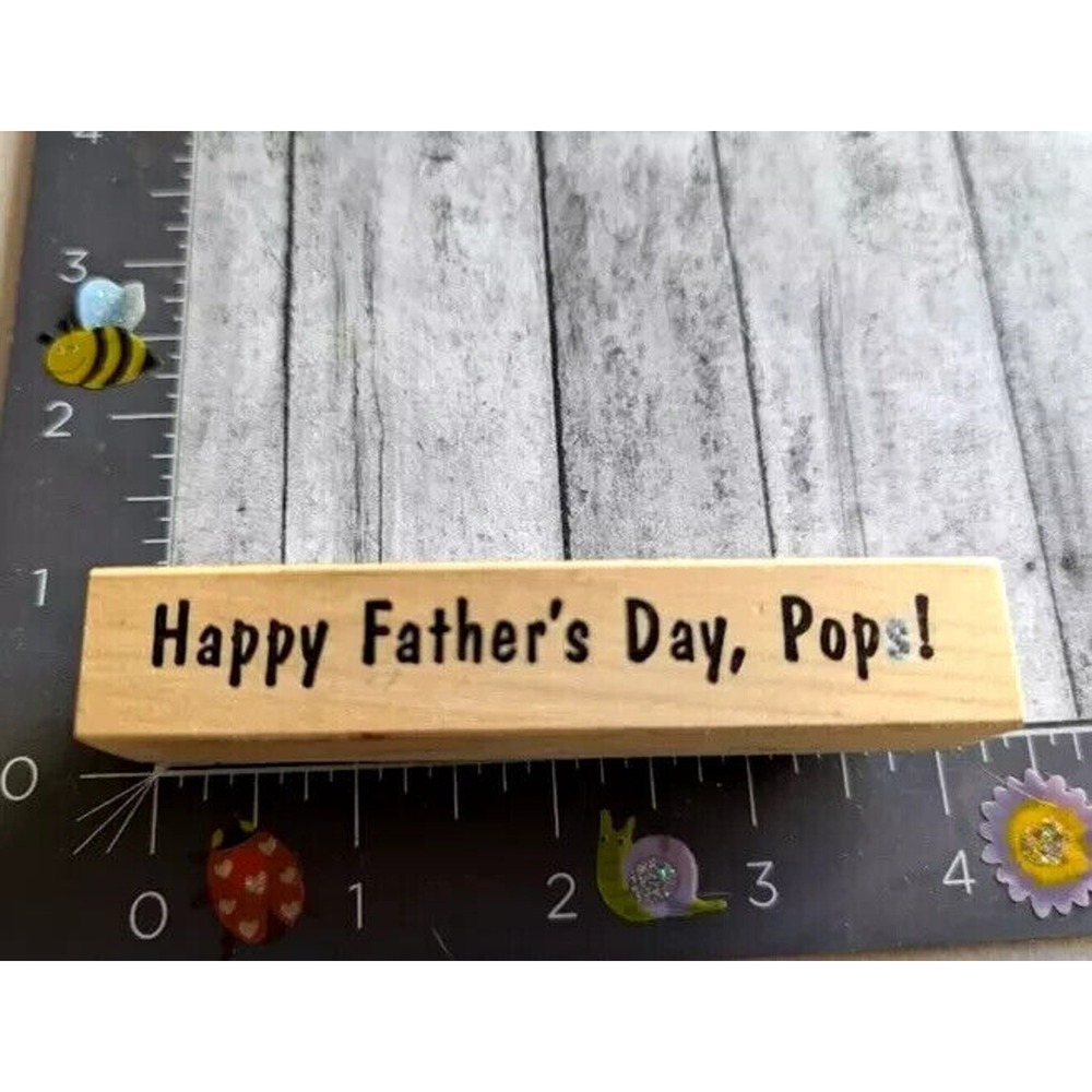 Stampa Rosa Happy Father's Day Pop! C11-2612 Rubber Stamp Wood #C86